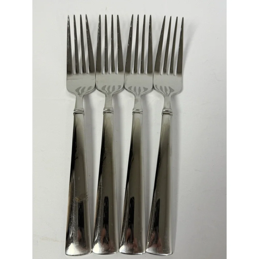 Reed Barton PERSPECTIVE 4 Dinner Forks Glossy 18/10 Stainless Steel Flatware #3